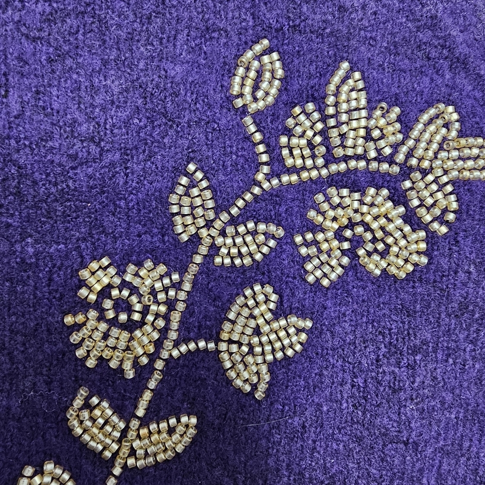 🌞NWOT ZARA BEADED KNIT CROP TOP PURPLE WOOL BLEND BLOGGERS FAV SMALL - Picture 12 of 13
